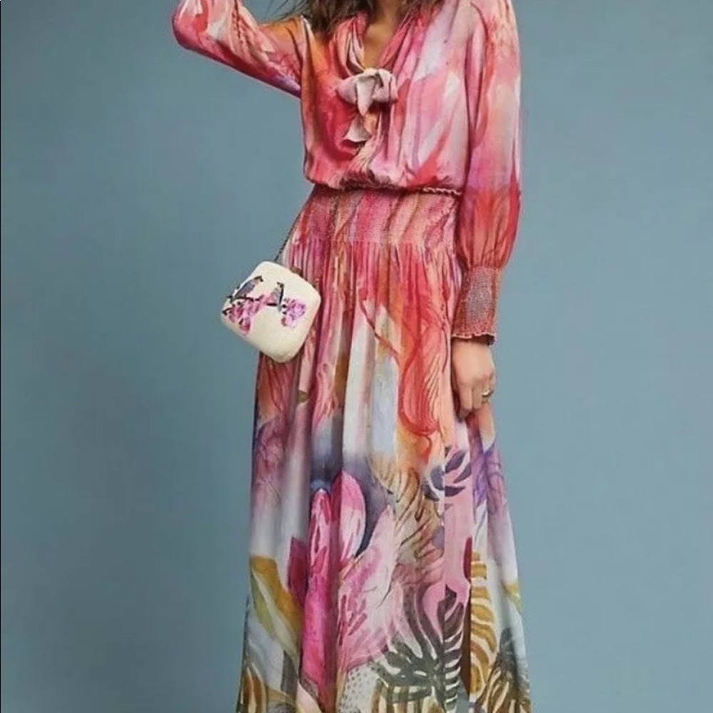 ISO BL-NK Anthropologie watercolor dress Small